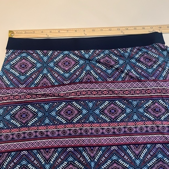 J. Jill Boho Geometric Purple and Blue Print Maxi Pull-On Skirt Size L - Picture 3 of 9